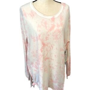 CLOTH. by design Sweater Pullover Crew Neck Size Med. Ivory and Pink BOHO NWT